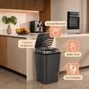 Lixeira Sensor Automática Inteligente de Banheiro Cozinha Escritório Capacidade 16 Litros